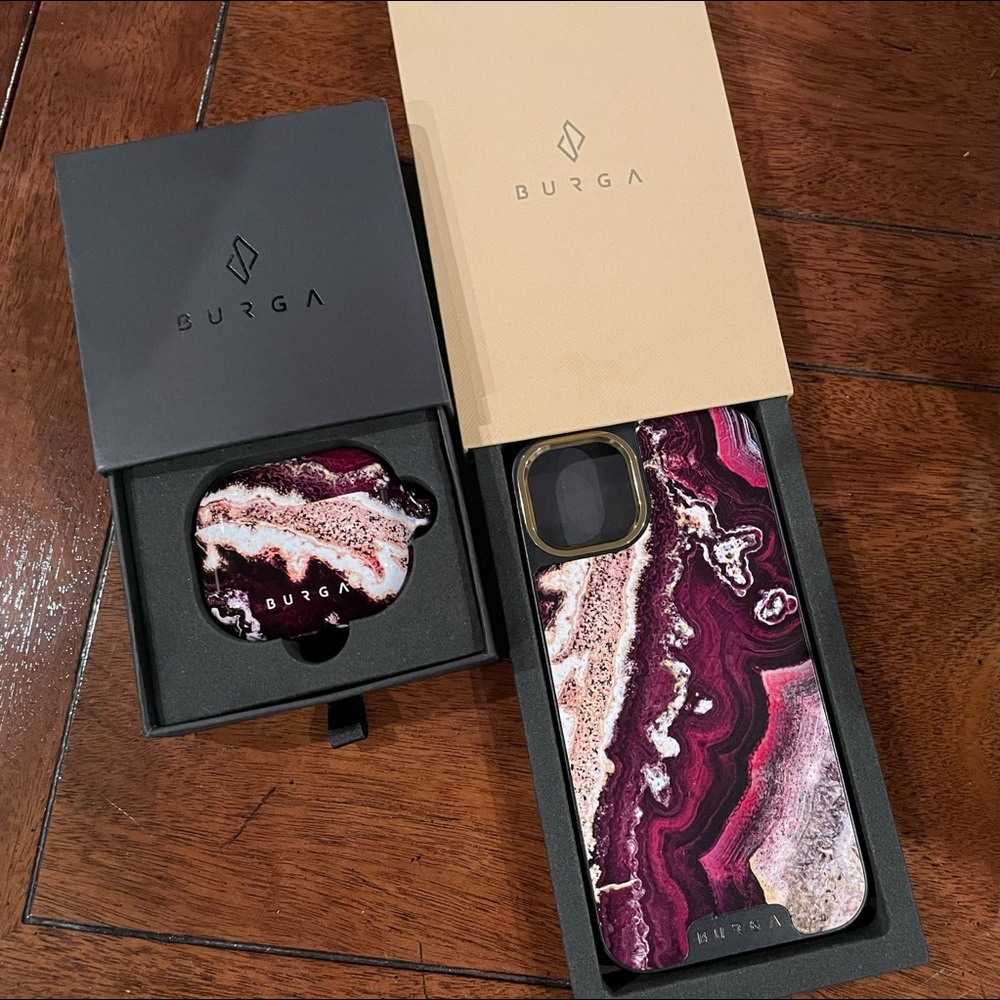 BURGA SET—Brand New!!  “Purple Skies” iPhone 13 case & AirPods 3 case